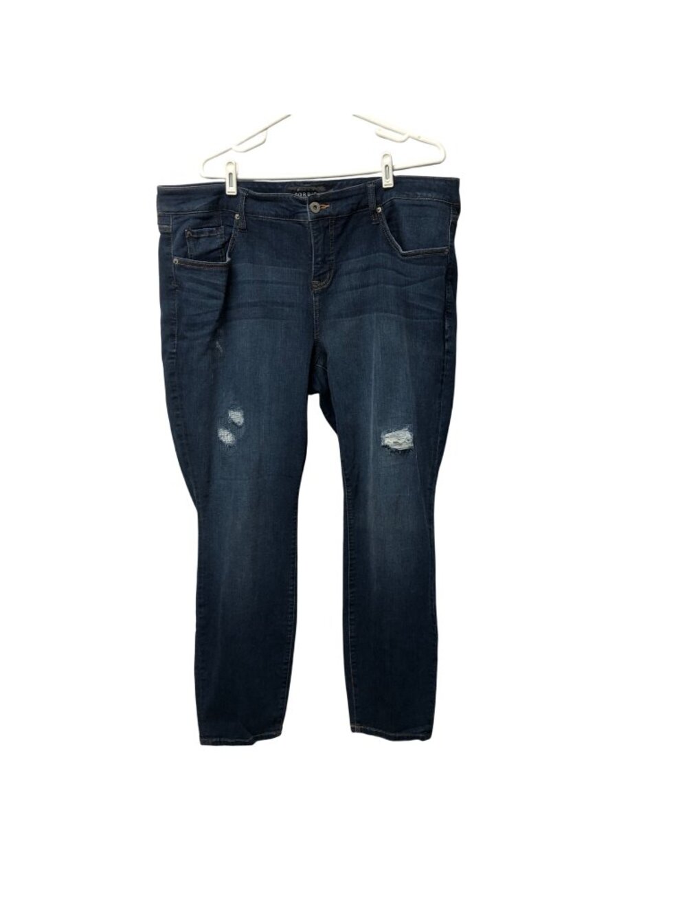 Torrid Premium Skinny Jeans Womens Size 22R Distressed Denim Dark Wash Pants